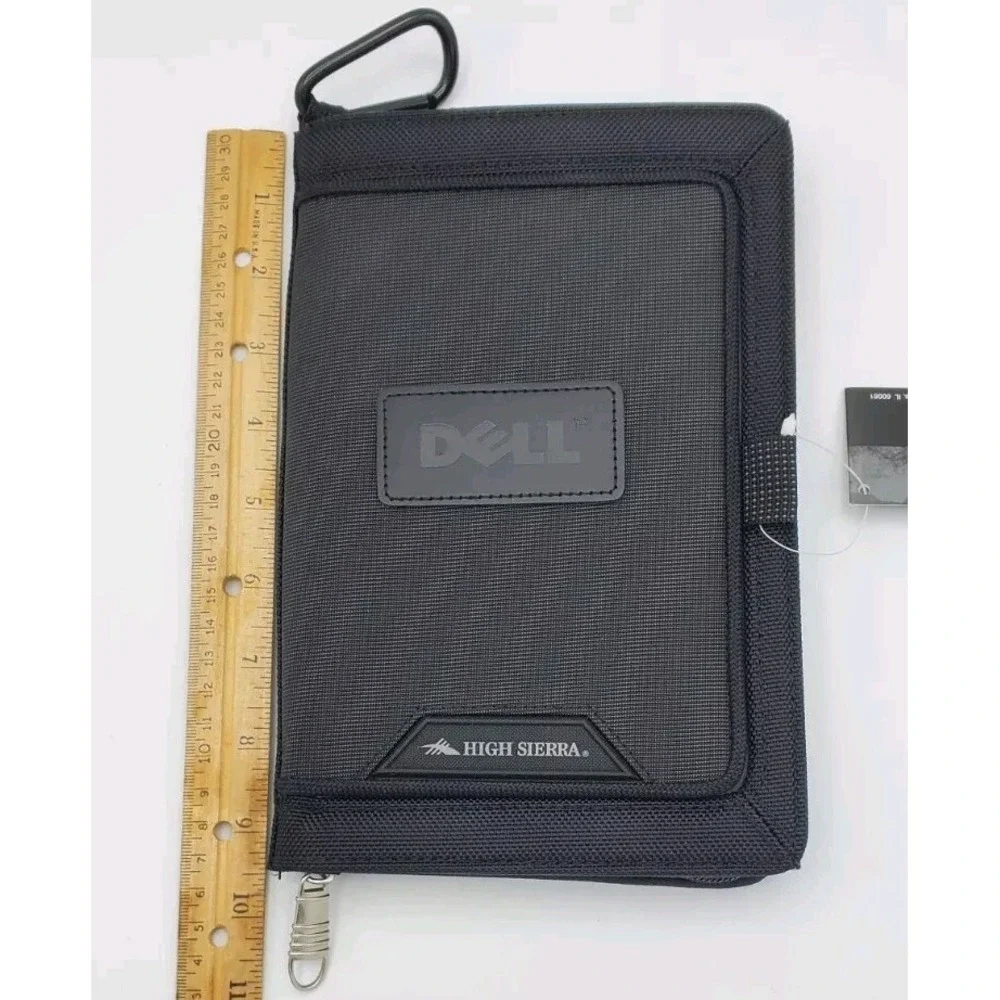 High Sierra Dell Swag Travel Wallet Front Magnetic Window Zip Close Notepd Black